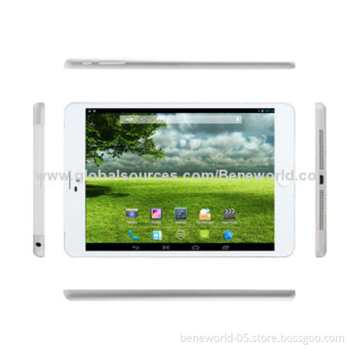 Metal Housing 7.85-inch 3G Tablet PCs with MTK8382 Quad-core, Dual SIM Cards, GPS